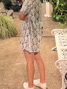 Chakeris Anna Floral Print Short Sleeve mini Dress